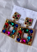 Rainbow Square Earrings