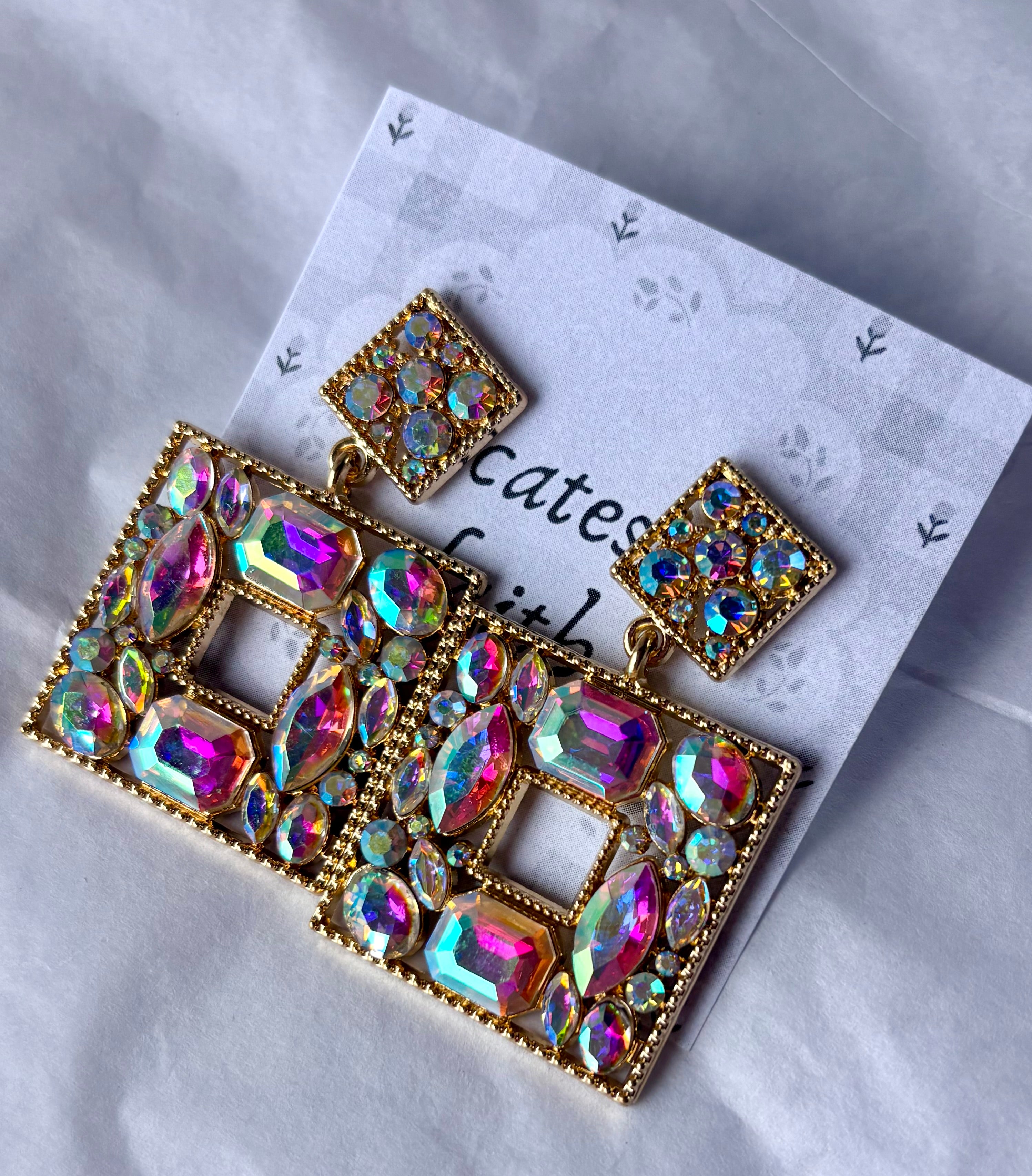 AB Square Earrings